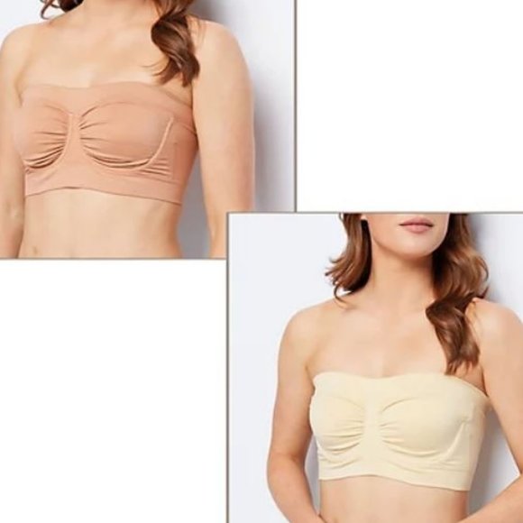Breezies Other - Breezies Set of 2 Strapless Underwire Bandeau Bras